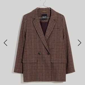 Madewell Caldwell Double-Breasted Blazer in Hedden Plaid